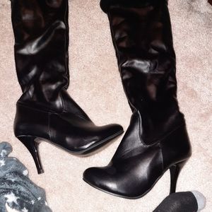 Black high heel boots